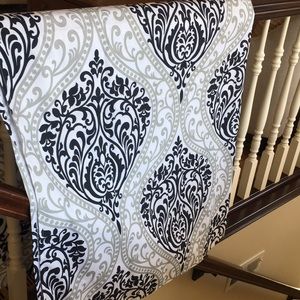 Shower Curtain. Unlined. Black, white & gray.